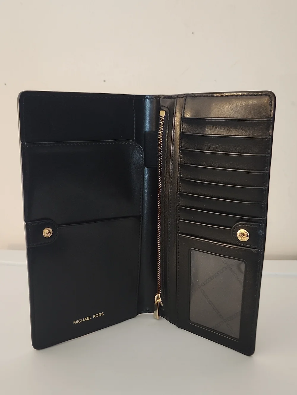 Michael Kors Large Bifold Passport Wallet w/Free MK Bag Charm